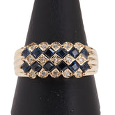 K18YG イエローゴールド サファイア1.00ct ダイヤ0.08ct リング 指輪 レディース 15号 【中古】